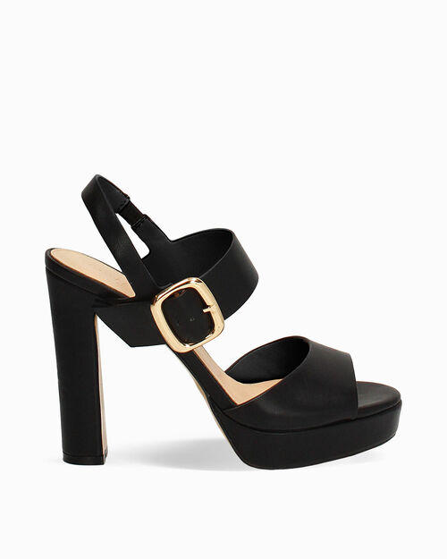 CHAUSSURES POUR FEMMES SANDALE SYNTHETIQ, BLACK