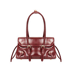 Borsa a mano bordeaux con finiture lucide, Primadonna, 265100318EUBORDUNI, 001 preview