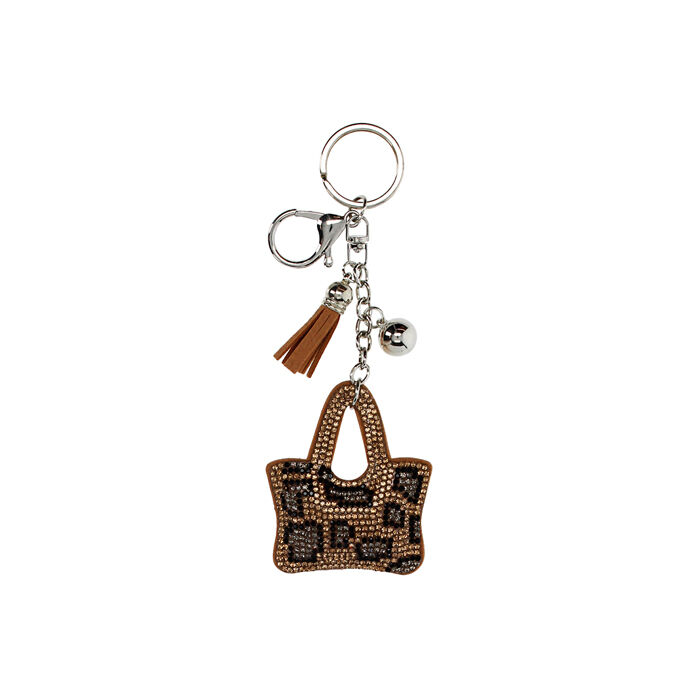 Porte cle beige leopard sac a main Primadonna Collection