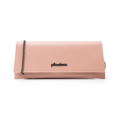 Pochette piatta nude in eco-pelle,