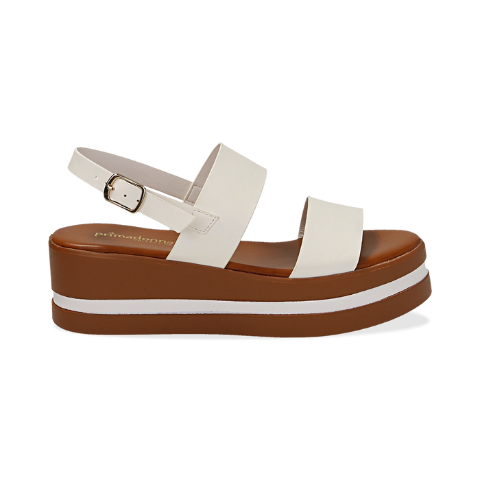 Sandali Platform Bianchi Zeppa 5 Cm Donna Primadonna Collection