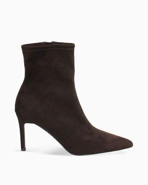 Bottines marron fonc&eacute; &agrave; talon 8,2 cm, DK BROWN