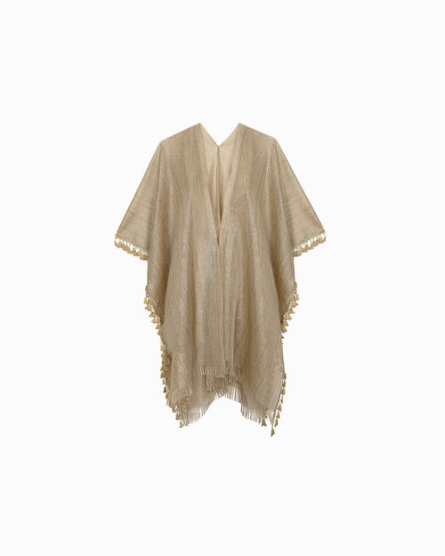 Poncho oro con frange, GOLD