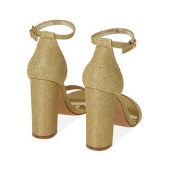 Sandali oro glitter, tacco 10,5 cm , Fuori Tutto, 192706086GLOROG037, 004 preview