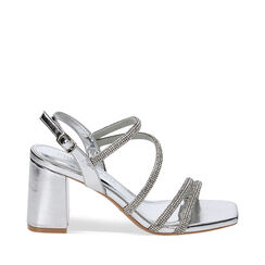 Sandale à talon argentée pour femme de soirée, Primadonna, 254946303LPARGE035, 001a
