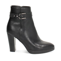 Bottines noires à talons 9,3 cm pour femme, Primadonna, 260630534EPNERO035, 001a