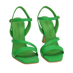 Sandali verde con punta quadra, tacco 10 cm, Primadonna, 19M824114EPVERD036, 002a