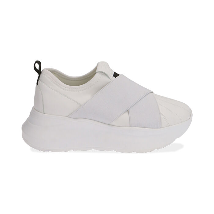 Sneakers bianche, zeppa 6 cm | Primadonna Collection
