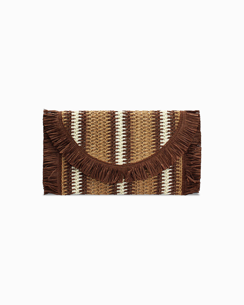 Pochette da mare in paglia marrone image number null