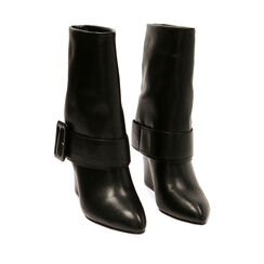 Ankle boots neri, tacco 8,5 cm , SALDI, 182183406EPNERO035, 002a