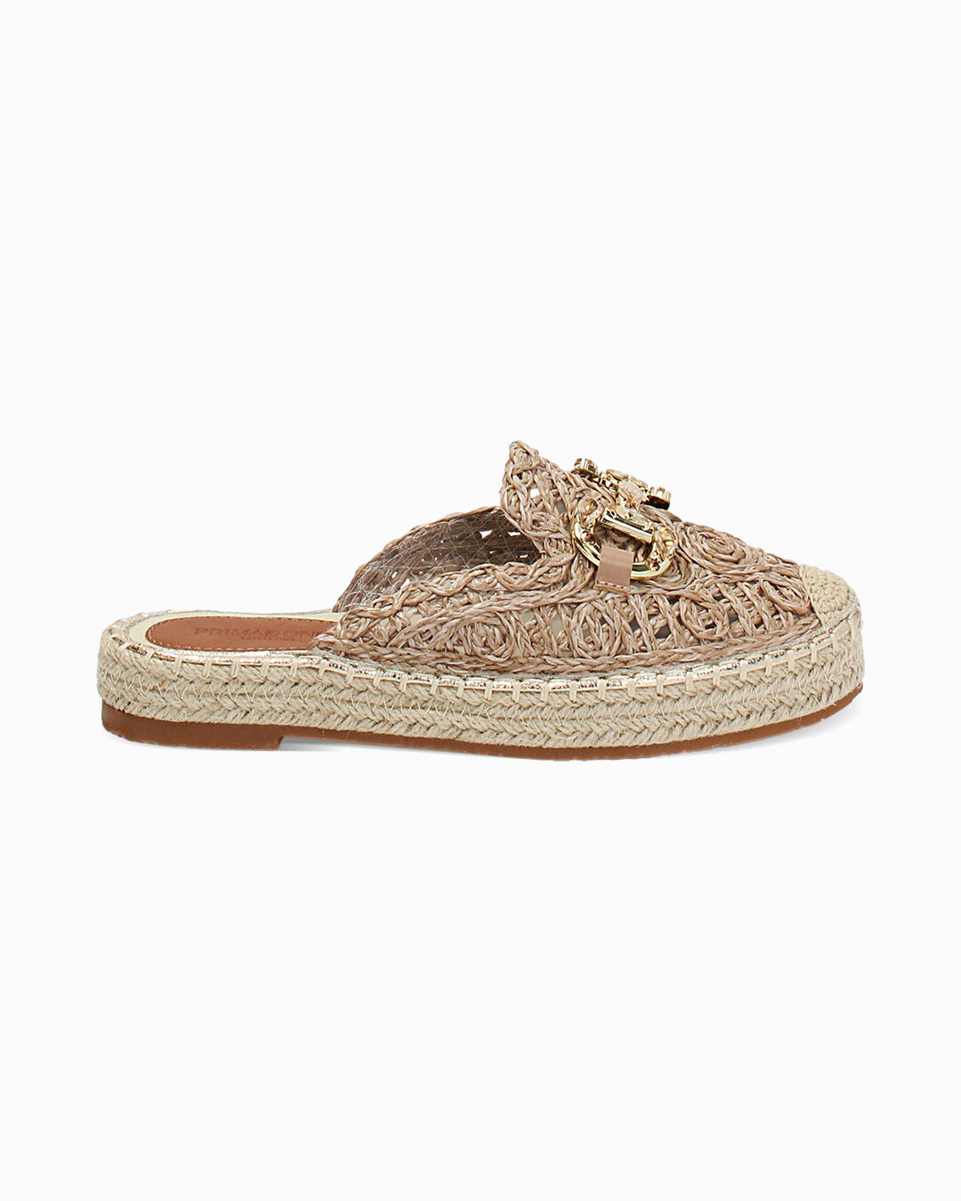 Sabot donna taupe in raffia