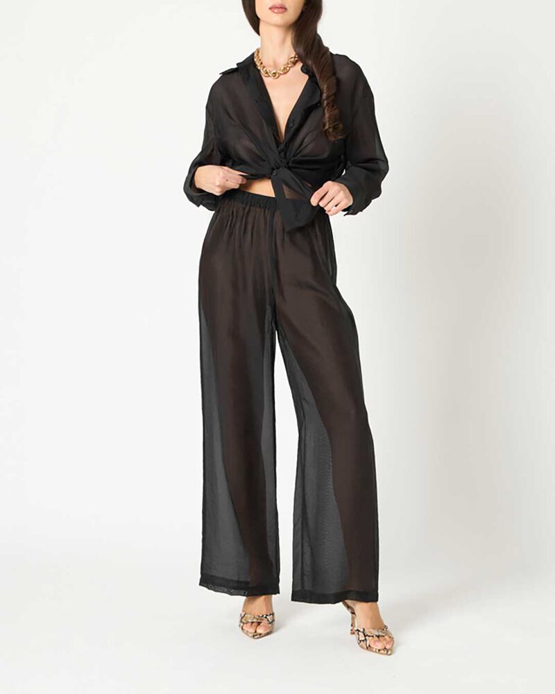 Pantalone donna nero in tessuto image number null