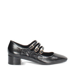 Salón negro brillante con tacón de 4 cm, Primadonna, 264962701EUNERO035, 001a