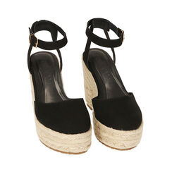 Espadrillas nere in canvas, platform 8,5 cm, Primadonna, 214981916CANERO035, 002 preview