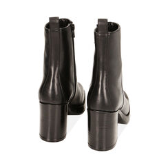 Stivaletti neri in pelle, tacco 8,4 cm, Primadonna, 22B814401PENERO041, 003 preview