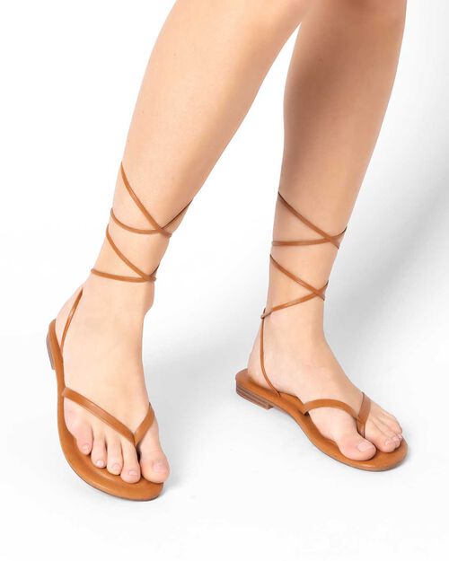 ZAPATOS FLAT SINTETICO COGN, COGNAC