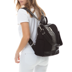 Zaino nero in tessuto, Primadonna, 155786287TSNEROUNI, 002a