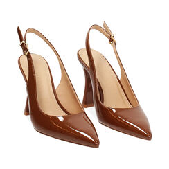 Escarpins marron talon 9,5 cm, Chaussures, 272141201VEMARR036, 003 preview