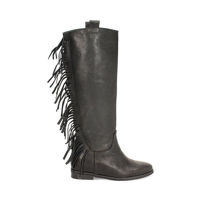 Botte en cuir lavé noir avec détails élégants, Primadonna, 261010003PANERO036