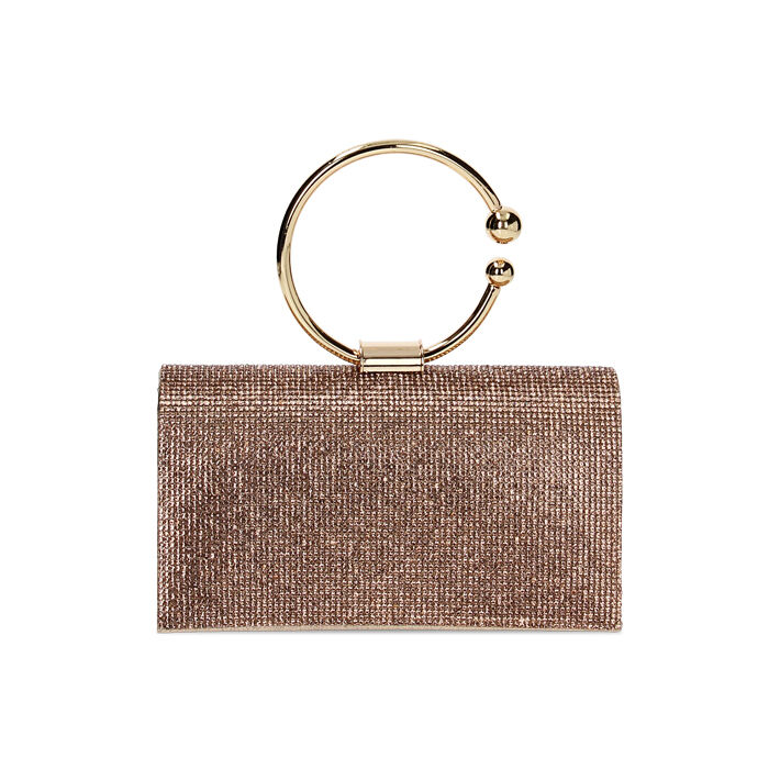 Minibag oro rosa quadrata con pietre donna Primadonna Collection