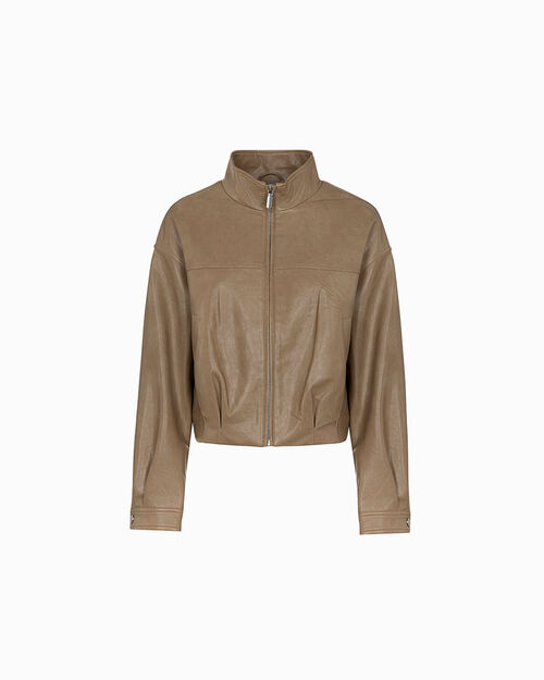 Cazadora camel con detalles de moda, CAMEL