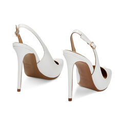 Décolleté slingback bianche, tacco 11 cm, Primadonna, 232186002ABBIAN035, 003 preview