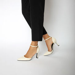 Chaussure à cambrure ouverte crème avec talon de 7,6 cm, Primadonna, 264902519EPPANN037, 002 preview