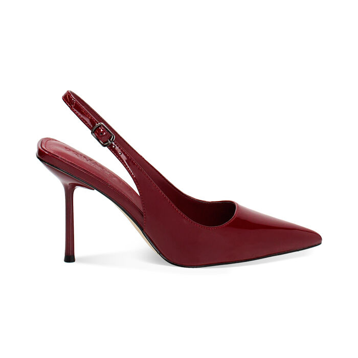 Décolleté slingback donna cherry in vernice, tacco 9 cm, Primadonna, 25M748888VECHER035