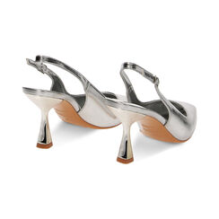 Escarpins slingback argent laminés, Primadonna, 234934803LMARGE035, 003 preview