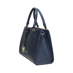 Borsa a mano blu con tracolla removibile, Borse, 275701413EPBLUEUNI, 003 preview