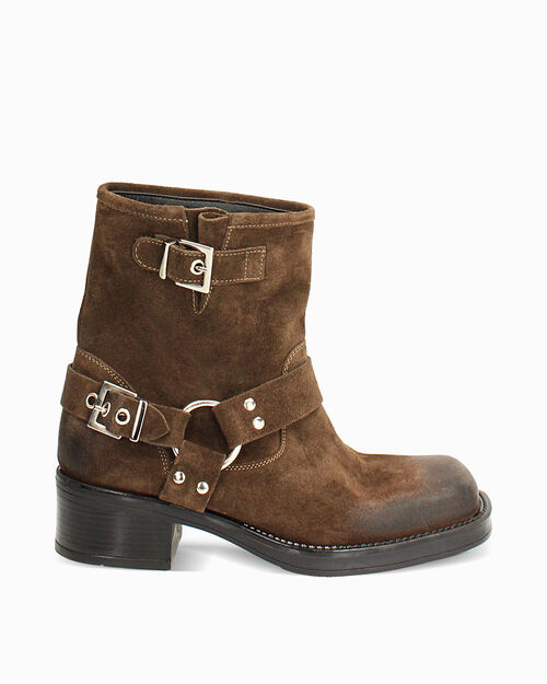 CALZATURA BIKER CAMOSCIO MORO, DK BROWN