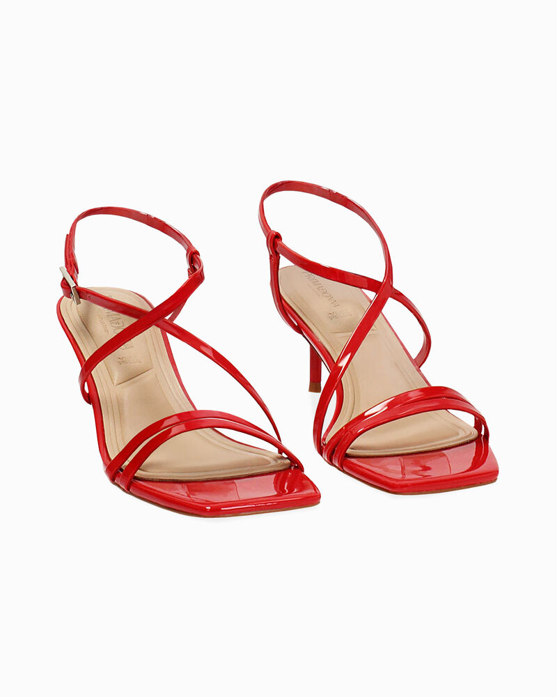 Sandalo donna rosso in vernice, tacco 5,5 cm image number null