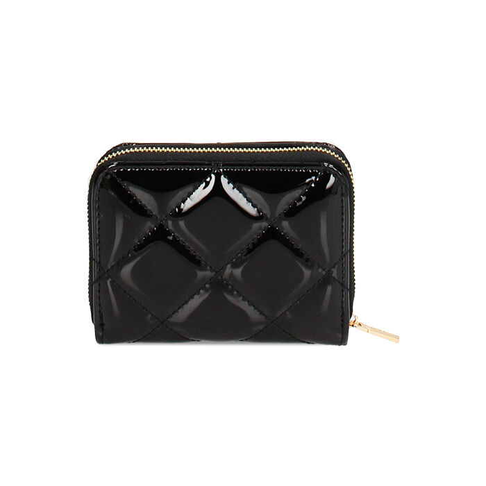 Portafoglio nero in vernice piccolo Primadonna Collection