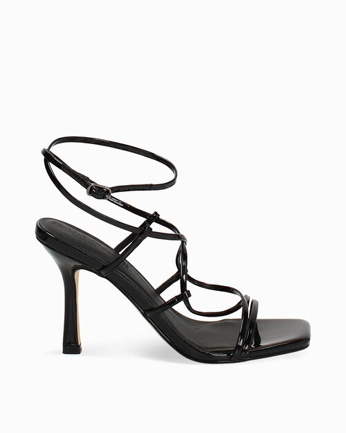 Sandali neri con tacco 9 cm, BLACK
