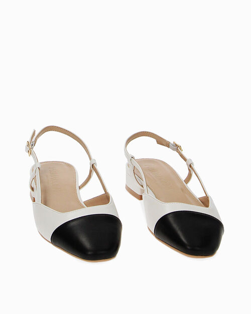 Ballerine Slingback bianco-nere, MULTI COLOR