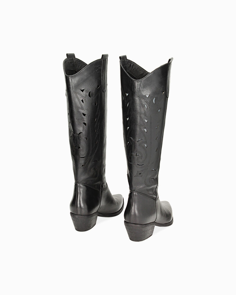 Stivali texani neri in pelle image number null