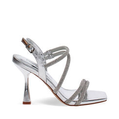 Sandales argent&eacute;es avec talon de 9,5 cm, Primadonna, 274912911LPARGE035, 001a