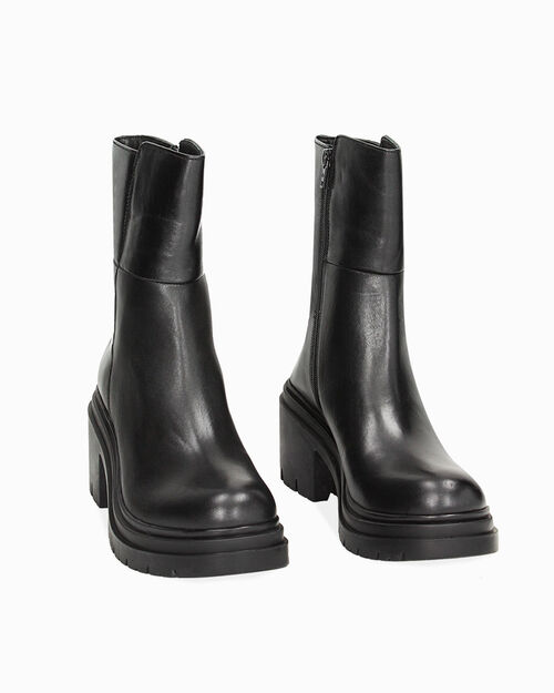 ZAPATOS BOTAS CA&Ntilde;A CORTA PIEL NERO, BLACK