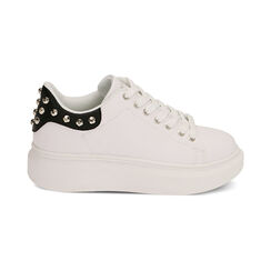 Sneakers bianco/nere con borchie, Primadonna, 212621192EPBINE035, 001 preview