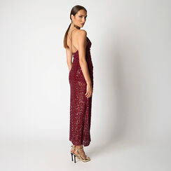 Vestido burdeos con lentejuelas de mujer, Primadonna, 26C925059PLBORDL, 003 preview