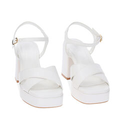 Sandalias con tacón blancos, 234960311EPBIAN041, 002a