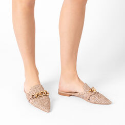Sabot femme taupe en raphia, Primadonna, 254971501RFTAUP035, 002a