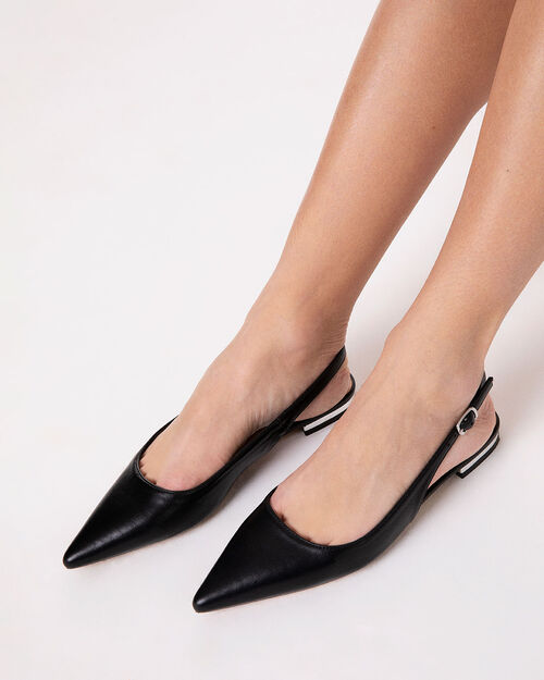 Ballerine slingback nere eleganti, BLACK