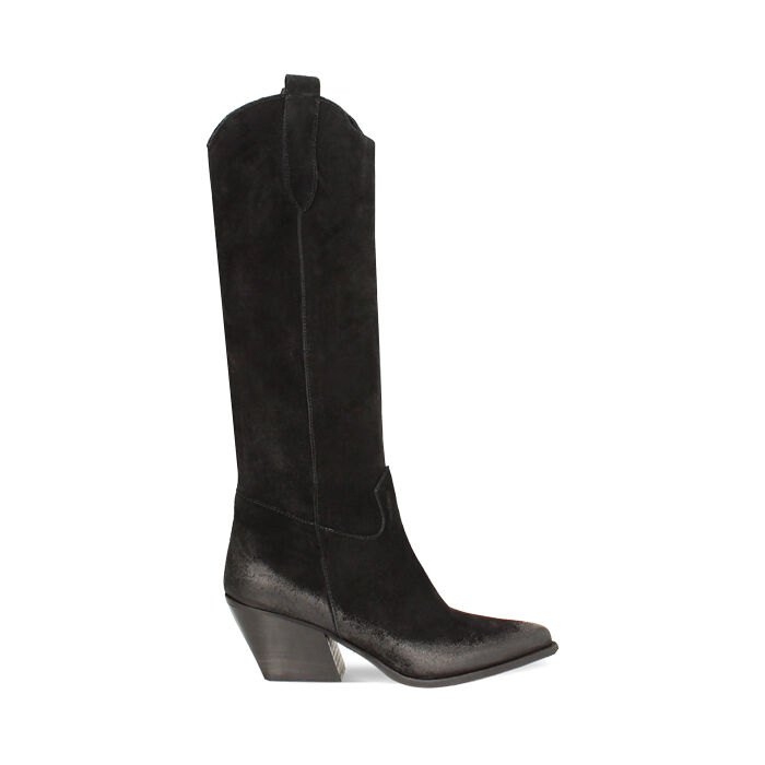 Stivali in camoscio neri, Primadonna, 24L600101CMNERO035