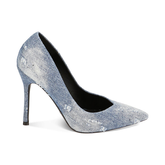 Décolleté jeans, tacco 10,5 cm, Primadonna, 222186102TSJEAN035