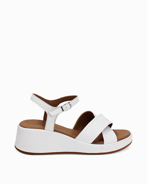 WOMEN SHOES WEDGE LEATHER BIAN, WHITE