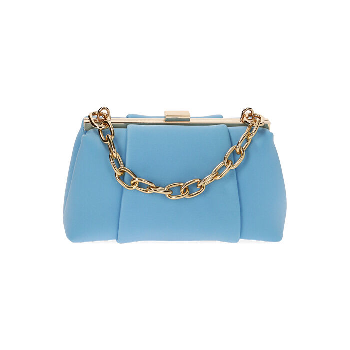 Mini bag celeste in tessuto, Primadonna, 215124050LYCELEUNI