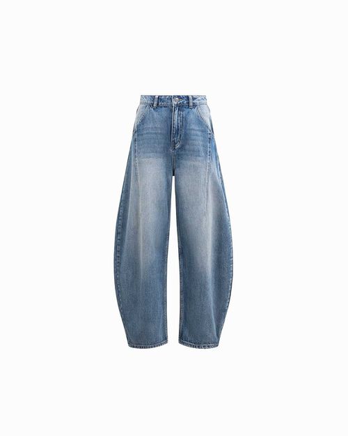 Jeans azul efecto vintage mujer, JEANS