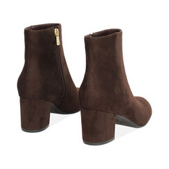 Tronchetti in microfibra testa di moro con tacco 6,5 cm, Scarpe, 264918701MFMORO037, 003 preview