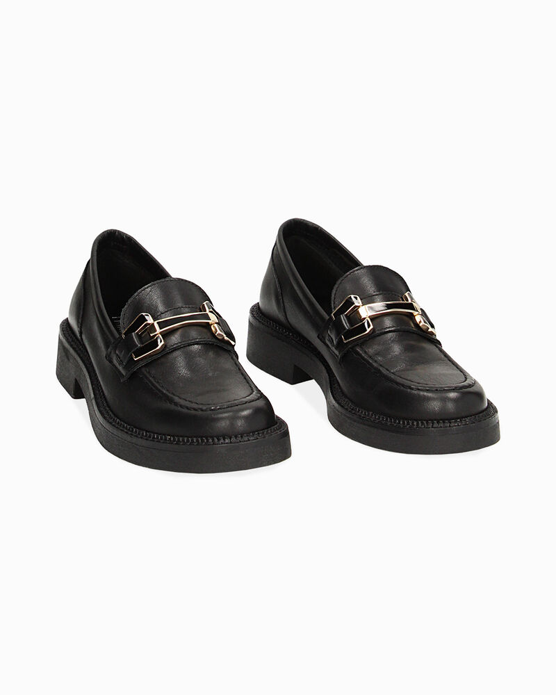 Mocassino nero in pelle image number null